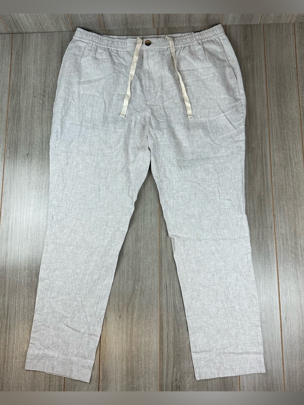14th & Union Pants Mens 2XL Linen Blend Elastic Waist Nordstrom Beige NEW